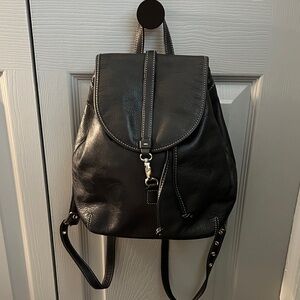 Coach vintage leather backpack, likely from the 1990s to early 2000s.